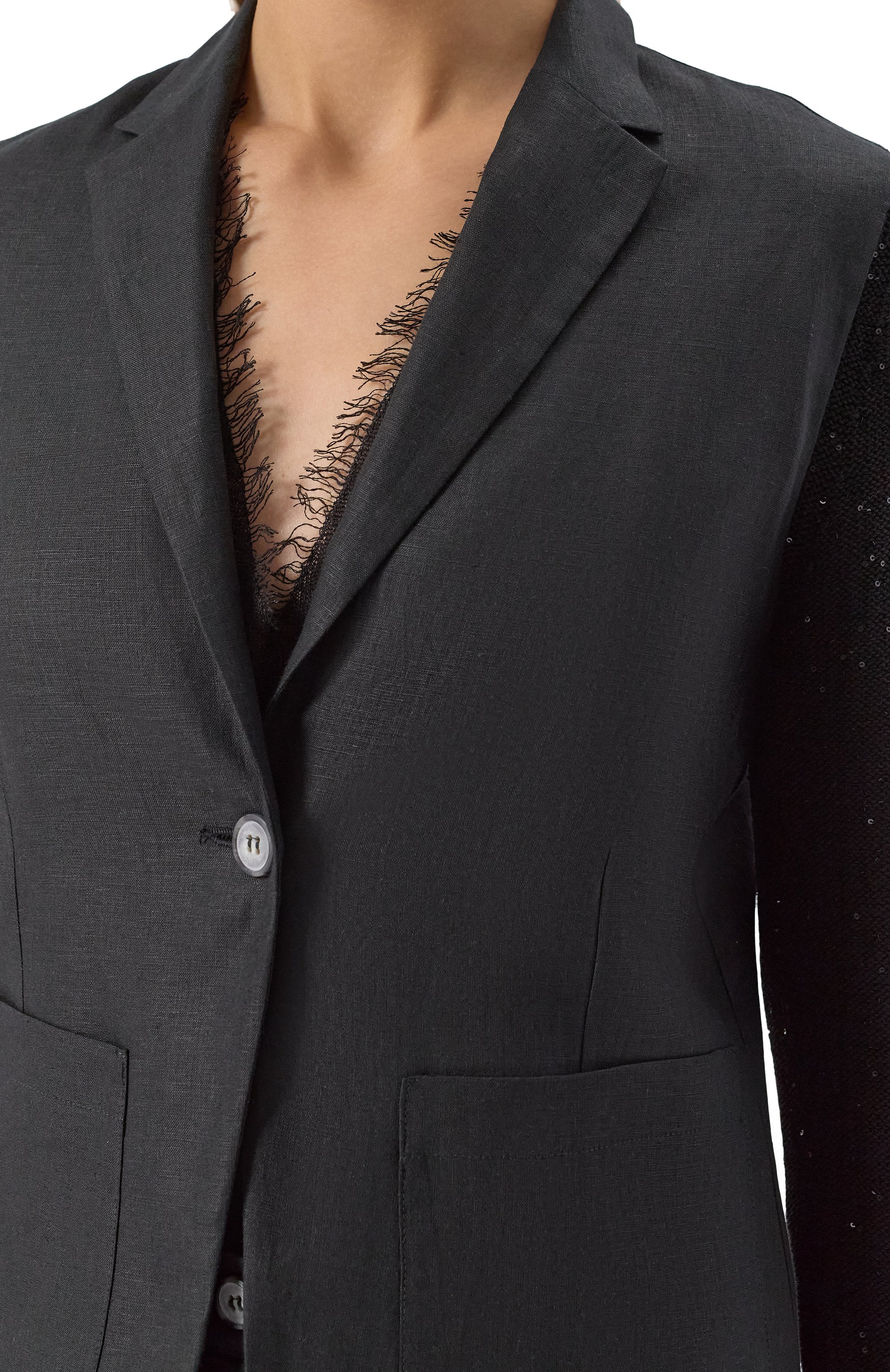 Льняной жакет GRAN SASSO черного цвета по цене 63900 руб., арт. 13217/32417, фото 5 Льняной жакет GRAN SASSO, арт. 13217/32417, фото 5