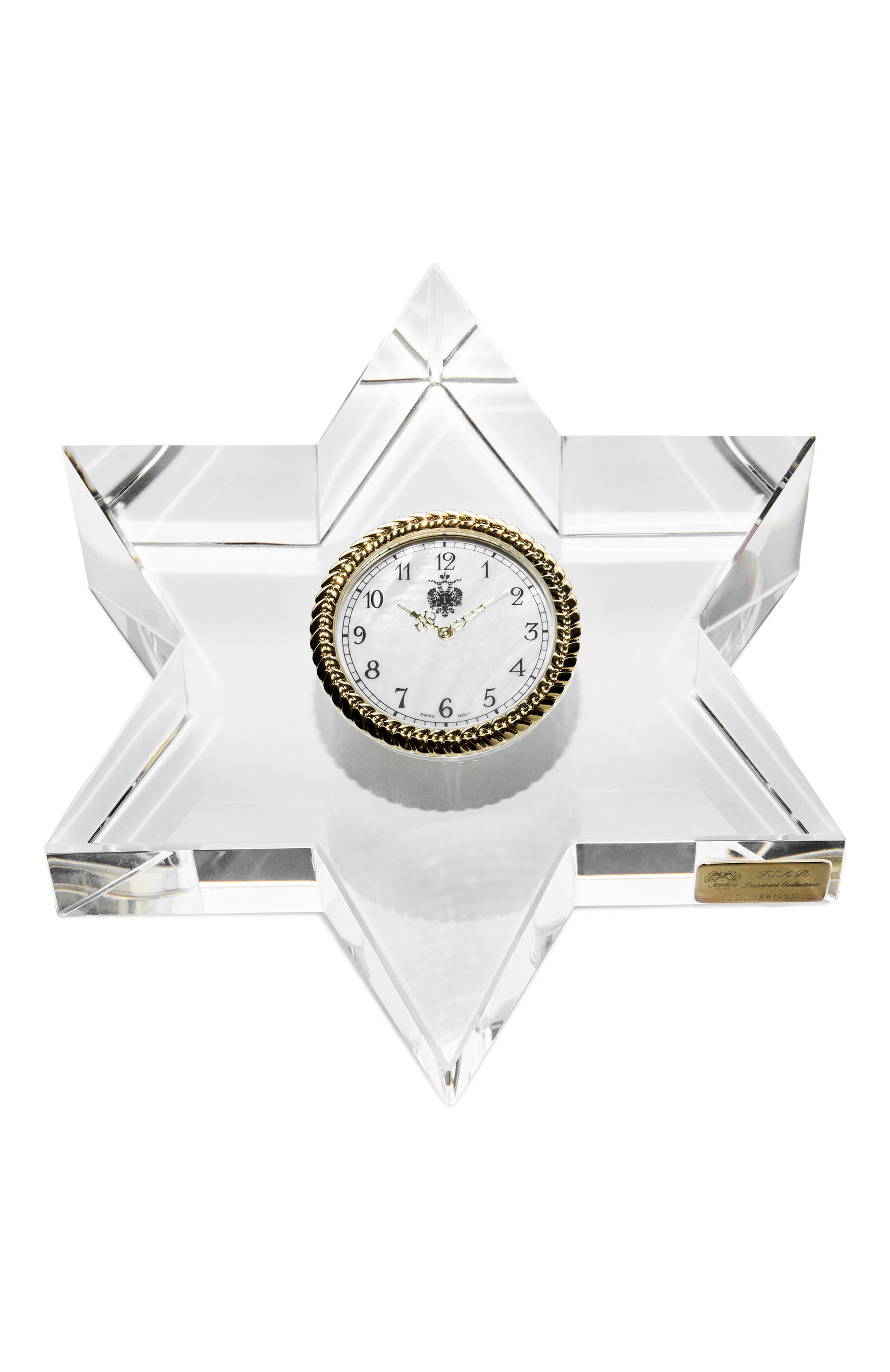 Часы настольные six point star TSAR прозрачного цвета по цене 119000 руб., арт. 631120, фото 1 Часы настольные six point star TSAR, арт. 631120, фото 1