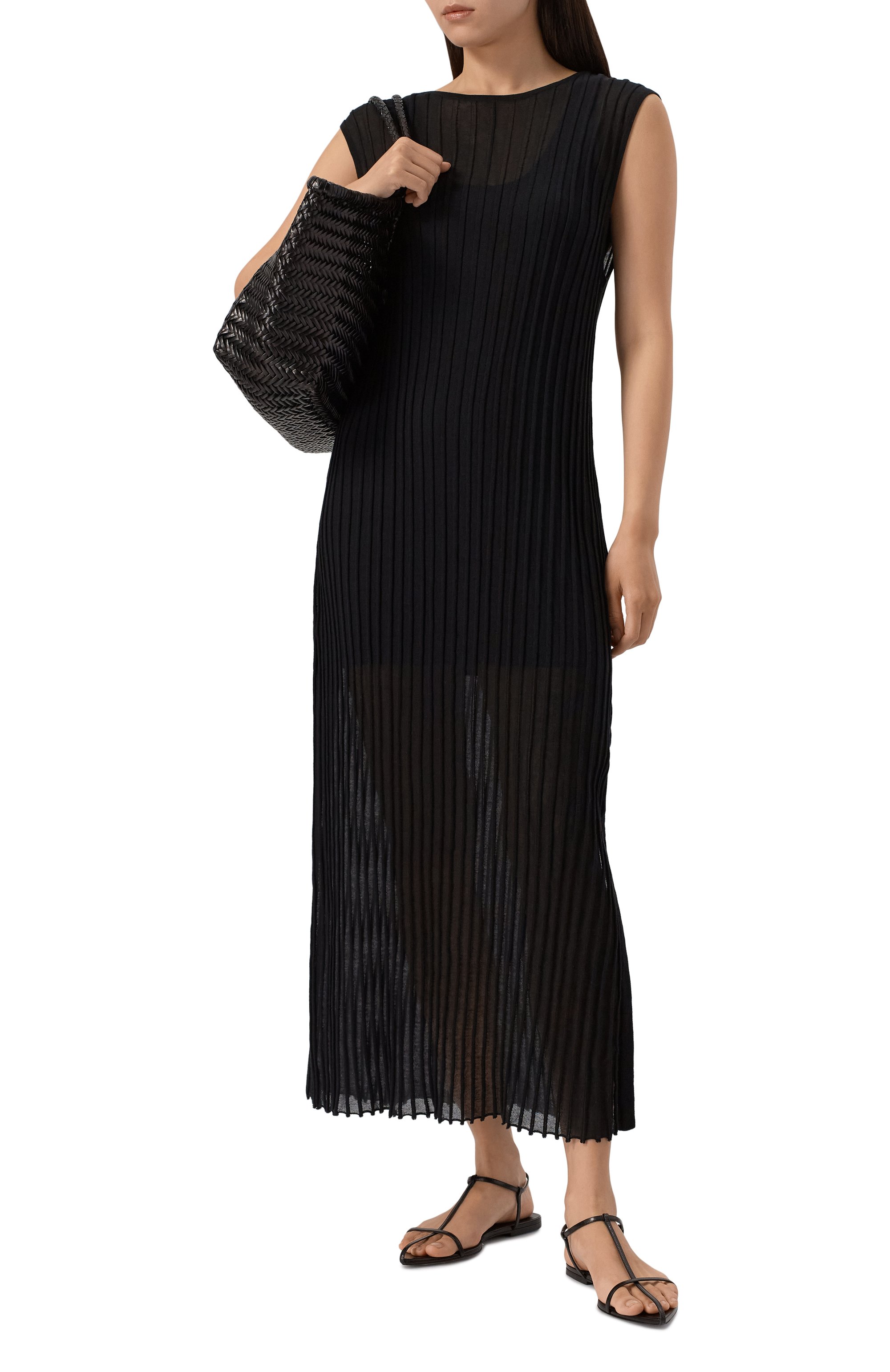 Хлопковое платье LOULOU DE SAISON черного цвета по цене 41300 руб., арт. ADA, фото 2 Хлопковое платье LOULOU DE SAISON, арт. ADA, фото 2