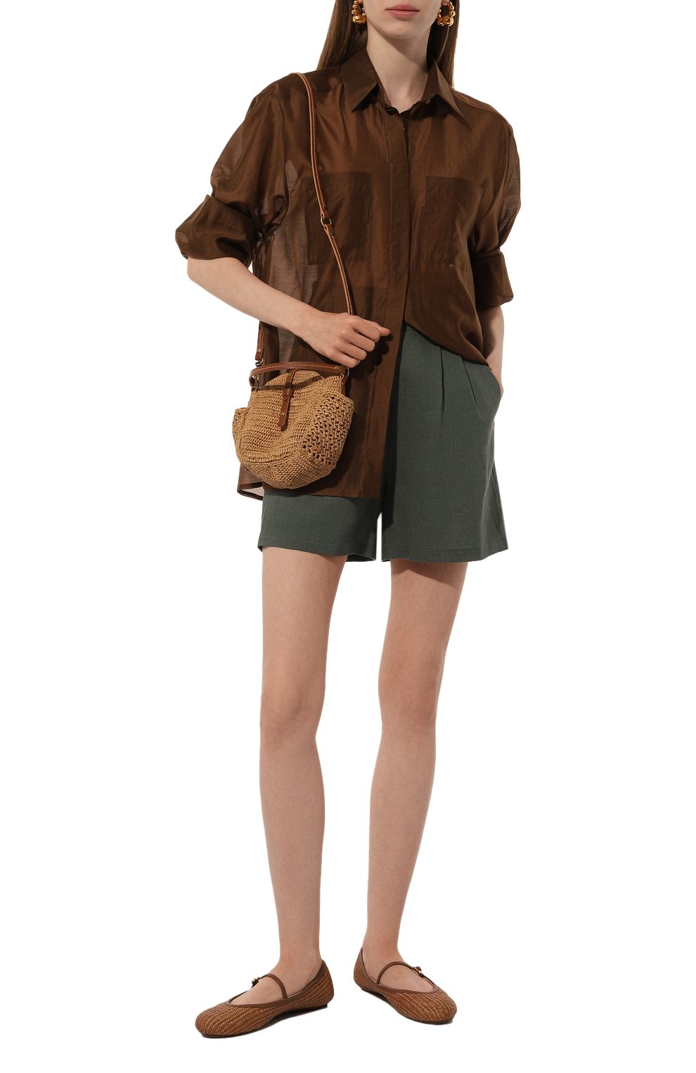 Рубашка FLASHIN коричневого цвета по цене 26700 руб., арт. FS24SBB, фото 2 Рубашка FLASHIN, арт. FS24SBB, фото 2