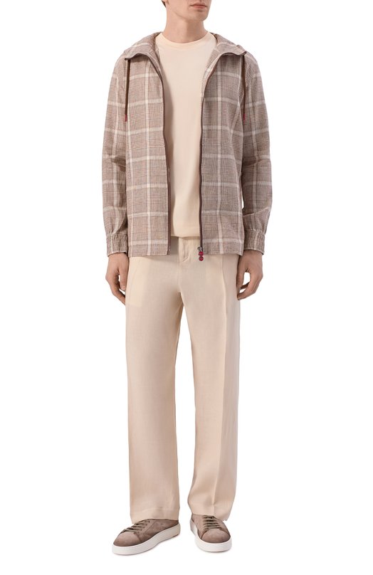 Льняные брюки Kiton UPKN088K0708H Бежевый  UPKN088K0708H Фото 2