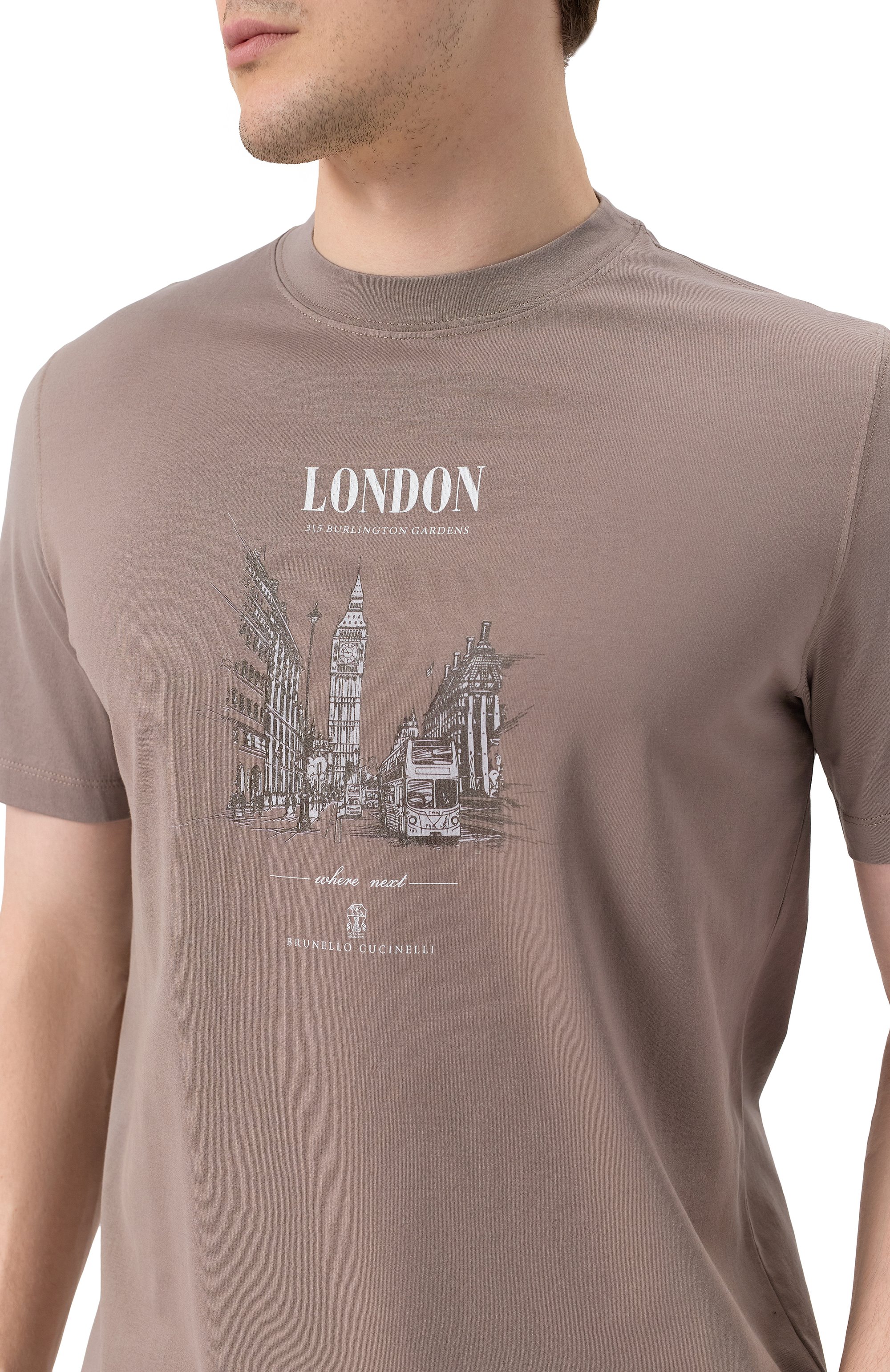Хлопковая футболка BRUNELLO CUCINELLI, арт. M0B138456, фото 5