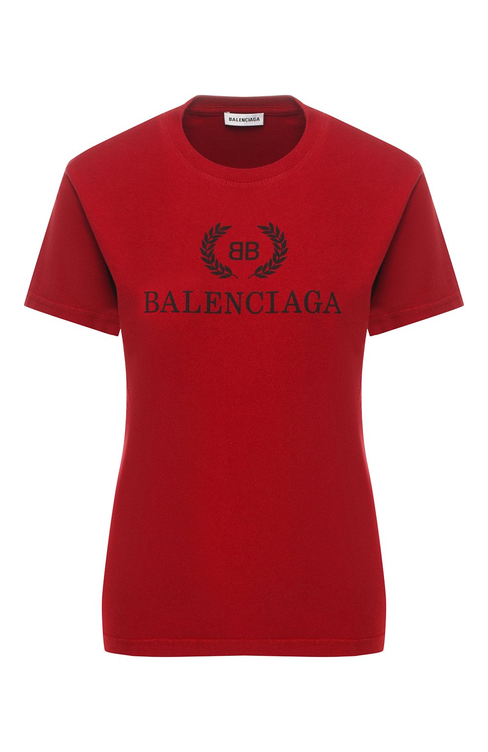 Хлопковая футболка BALENCIAGA бордового цвета по цене 39450 руб., арт. 563712/TCV25, фото 1 Хлопковая футболка BALENCIAGA, арт. 563712/TCV25, фото 1