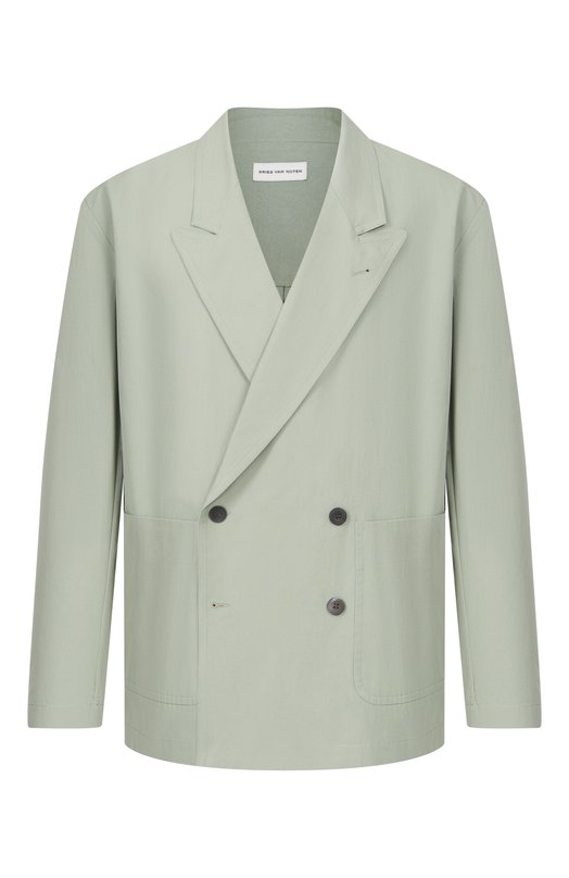 Хлопковый пиджак Dries Van Noten 020718/3309 Зелёный 020718/3309