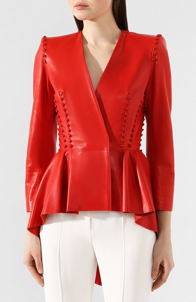 Кожаный жакет ALEXANDER MCQUEEN, арт. 610865/Q5ACY, фото 3