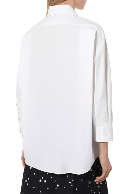 Хлопковая рубашка Prada P477E-1UCX-F0009-211 Белый  P477E-1UCX-F0009-211 Фото 4