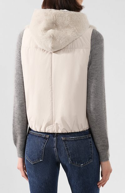 Двусторонний жилет с мехом козлика BRUNELLO CUCINELLI, арт. MPMWE3080,  фото 4