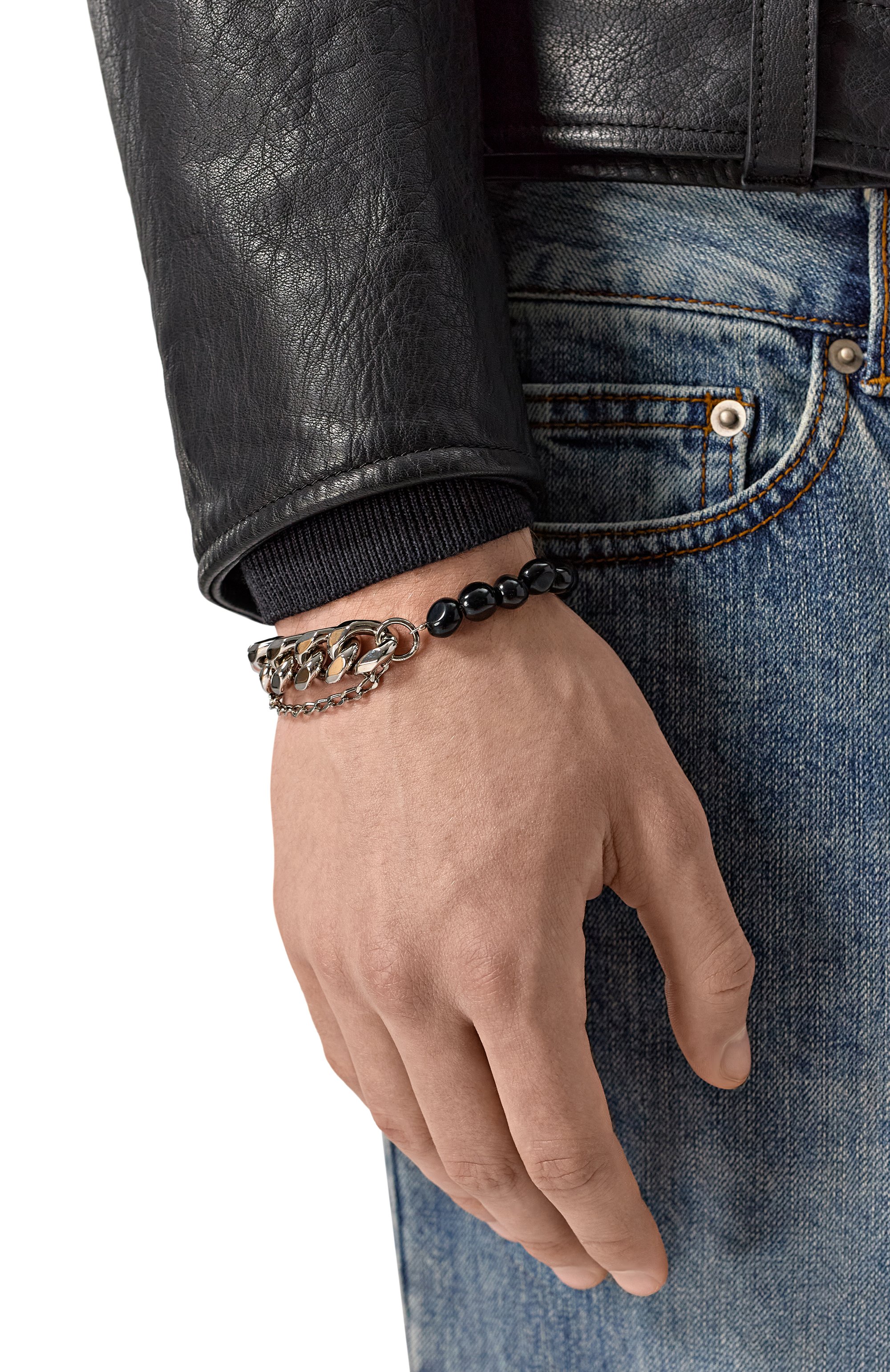 Браслет DRIES VAN NOTEN черного цвета по цене 49950 руб., арт. 251-028201-092, фото 2 Браслет DRIES VAN NOTEN, арт. 251-028201-092, фото 2