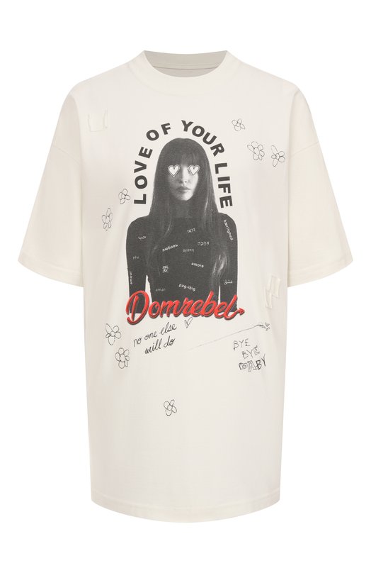 Хлопковая футболка DOMREBEL Y0UR L0VE T-SHIRT Белый Y0UR L0VE T-SHIRT