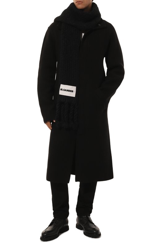 Шерстяной шарф Jil Sander J47ZZ0119/J14731 Чёрный  J47ZZ0119/J14731 Фото 2