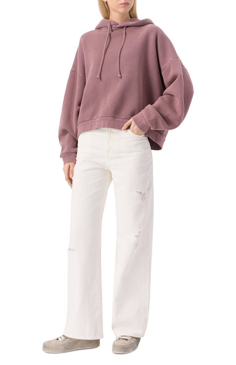 Женские джинсы 7 FOR ALL MANKIND белого цвета, арт. 7U230597MLD | Фото 2 (Длина (брюки, джинсы): Стандартные; Материал сплава: Проставлено; Драгоценные камни: Проставлено; Стили: Повседневный; Материал внешний: Деним, Хлопок; Кросс-КТ: Деним; Детали: Потертости; Силуэт Ж (брюки и джинсы): Прямые)