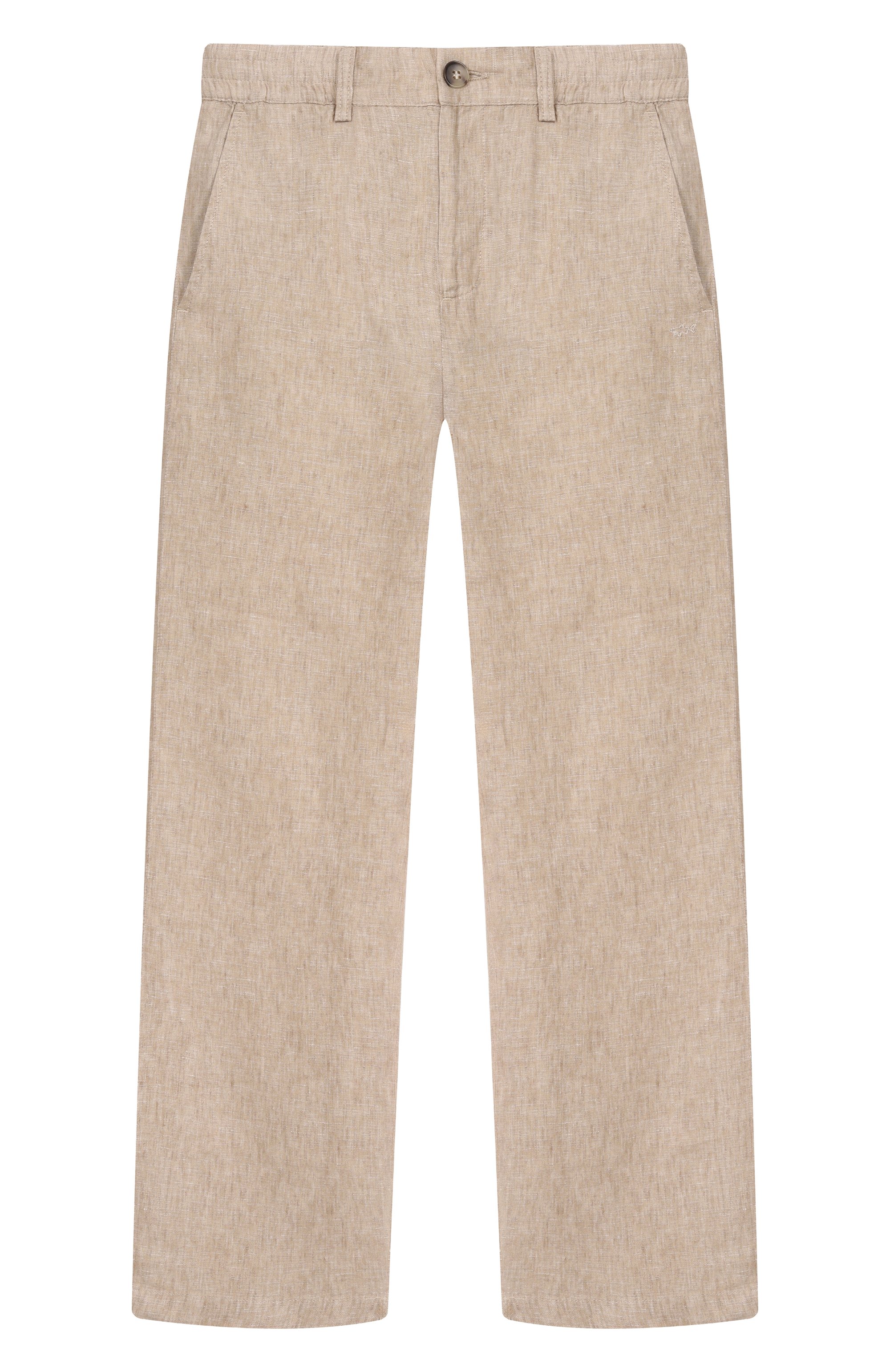 Льняные брюки PAUL & SHARK JUNIOR бежевого цвета по цене 25150 руб., арт. WUP007/LUA04/10A-16A, фото 1 Льняные брюки PAUL & SHARK JUNIOR, арт. WUP007/LUA04/10A-16A, фото 1