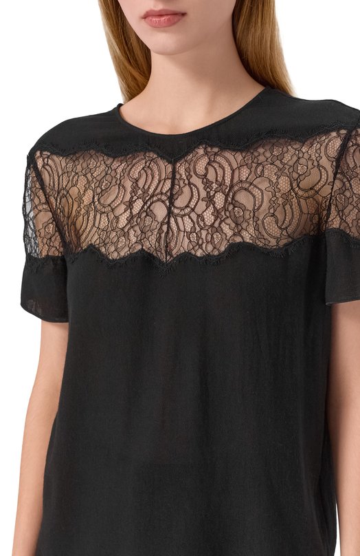 Топ из вискозы и шерсти Giambattista Valli 25FWPVCL1096/17NAL Чёрный  25FWPVCL1096/17NAL Фото 5