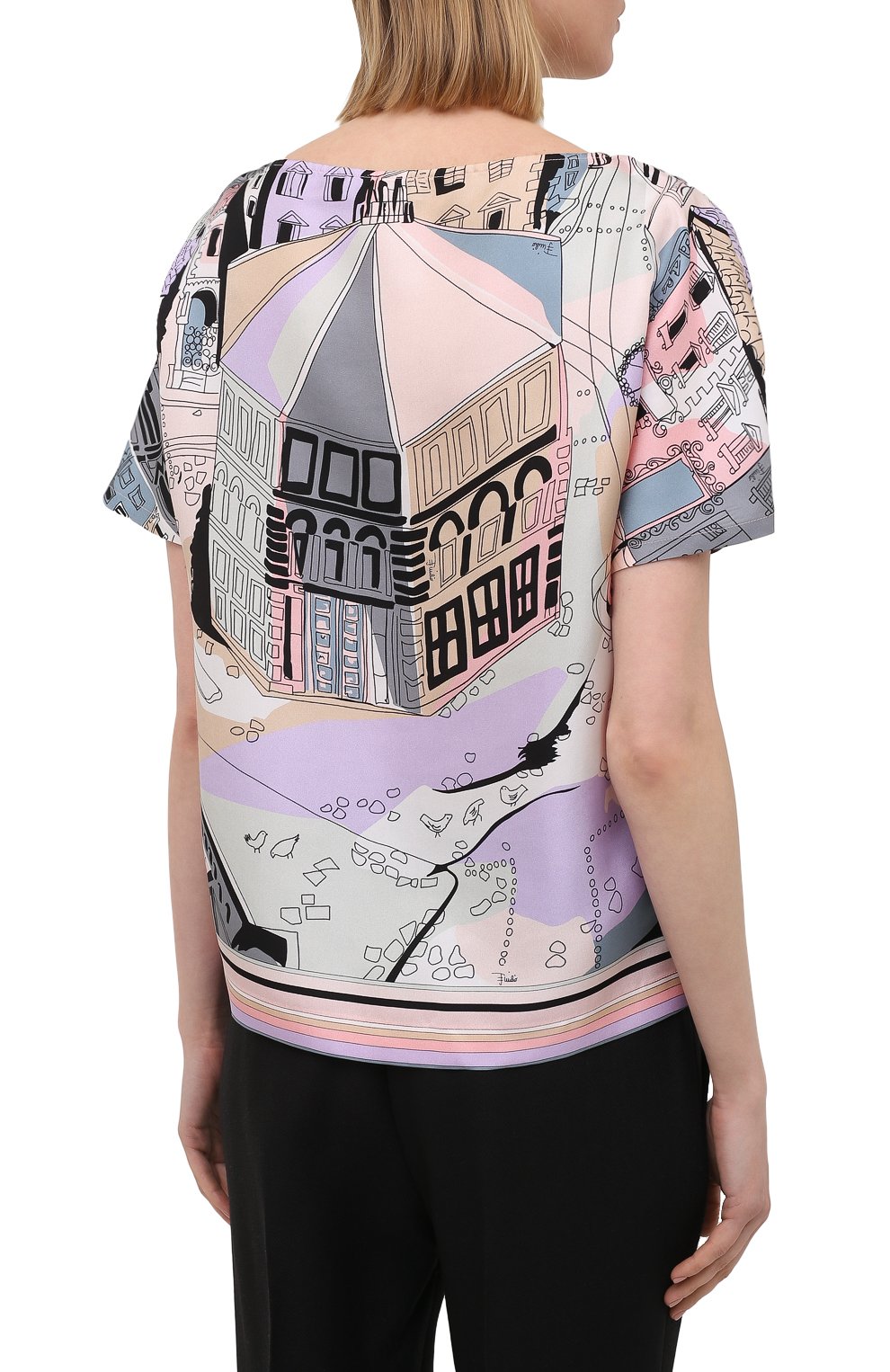 Шелковый топ EMILIO PUCCI розового цвета по цене 75850 руб., арт. 1ERM05/1E721, фото 4 Шелковый топ EMILIO PUCCI, арт. 1ERM05/1E721, фото 4