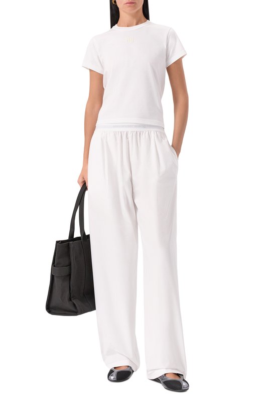 Хлопковые брюки Alexander Wang 1WC3254918 Белый  1WC3254918 Фото 2