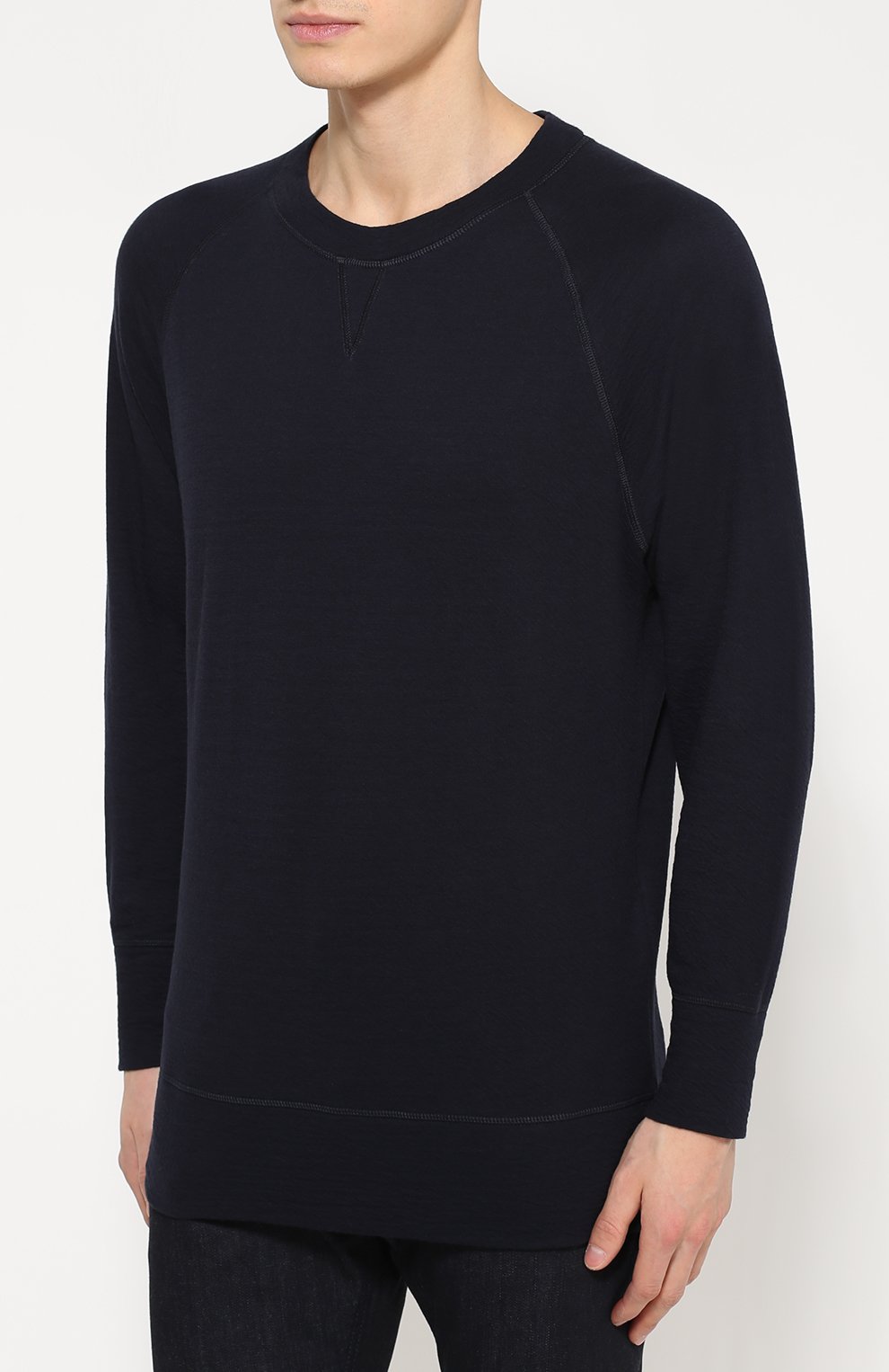 Свитшот из эластичного хлопка BOTTEGA VENETA темно-синего цвета по цене 64700 руб., арт. 425220/V0K50, фото 3 Свитшот из эластичного хлопка BOTTEGA VENETA, арт. 425220/V0K50, фото 3