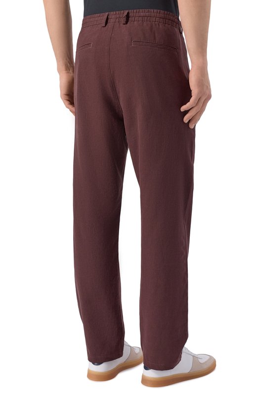 Брюки изо льна и вискозы Bogner 18671270 Коричневый  18671270 Фото 4