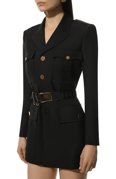 Платье из шерсти и вискозы TOM FORD черного цвета по цене 397500 руб., арт. GI2848-FAX884, фото 3 Платье из шерсти и вискозы TOM FORD, арт. GI2848-FAX884, фото 3