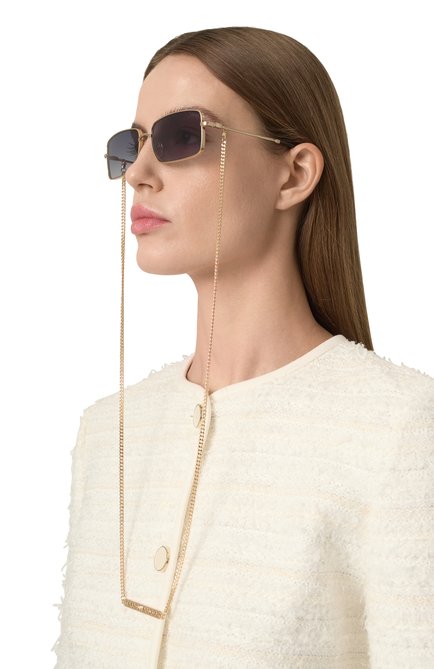 Женские солнцезащитные очки и цепочка MARC JACOBS (THE) серого цвета, арт. MARC 771/N RHL | Фото 2 (Нос: Не проставлено; Региональные ограничения белый список (Axapta Mercury): Не проставлено; Материал: Металл; Тип очков: С/з; Оптика Гендер: оптика-женское; Очки форма: Прямоугольные)