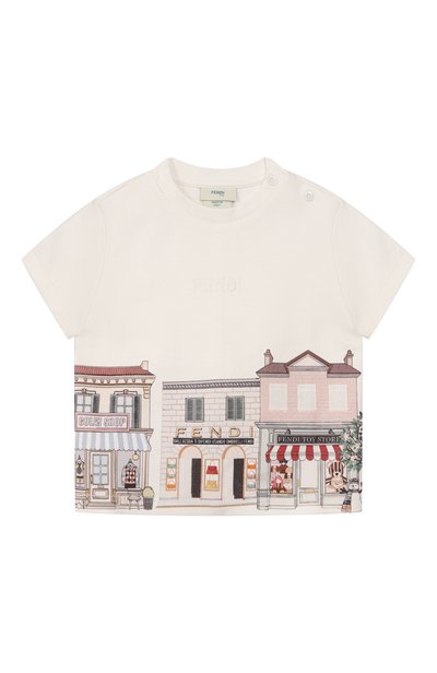 Хлопковая футболка FENDI, арт. BUI126/AVWL