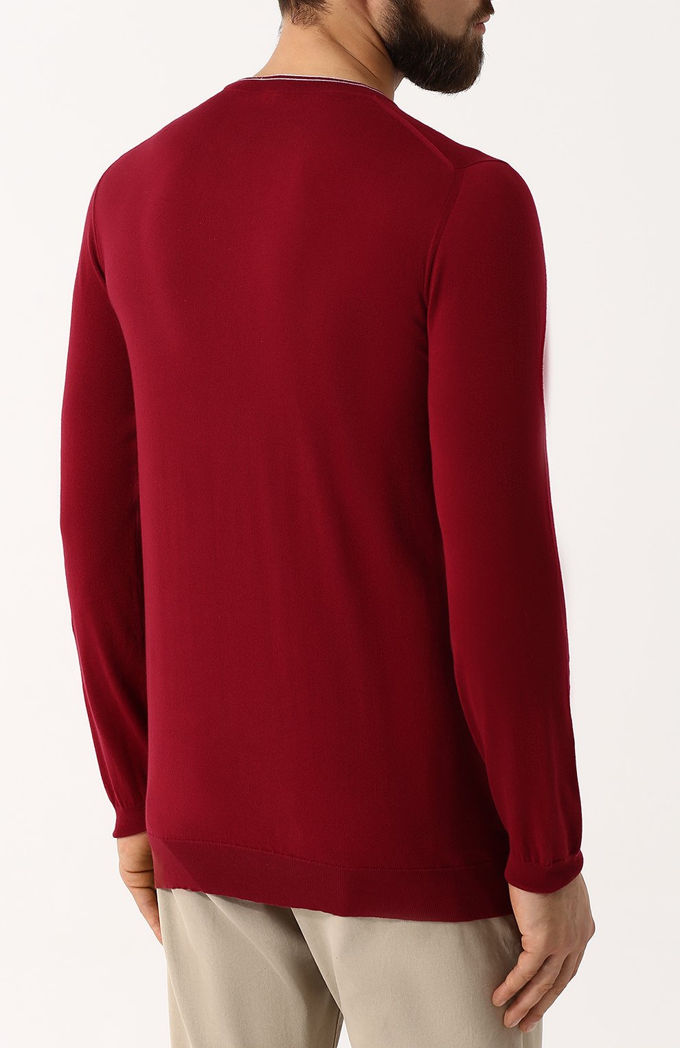 Хлопковый однотонный джемпер KITON, арт. UK31E18K246001, фото 4