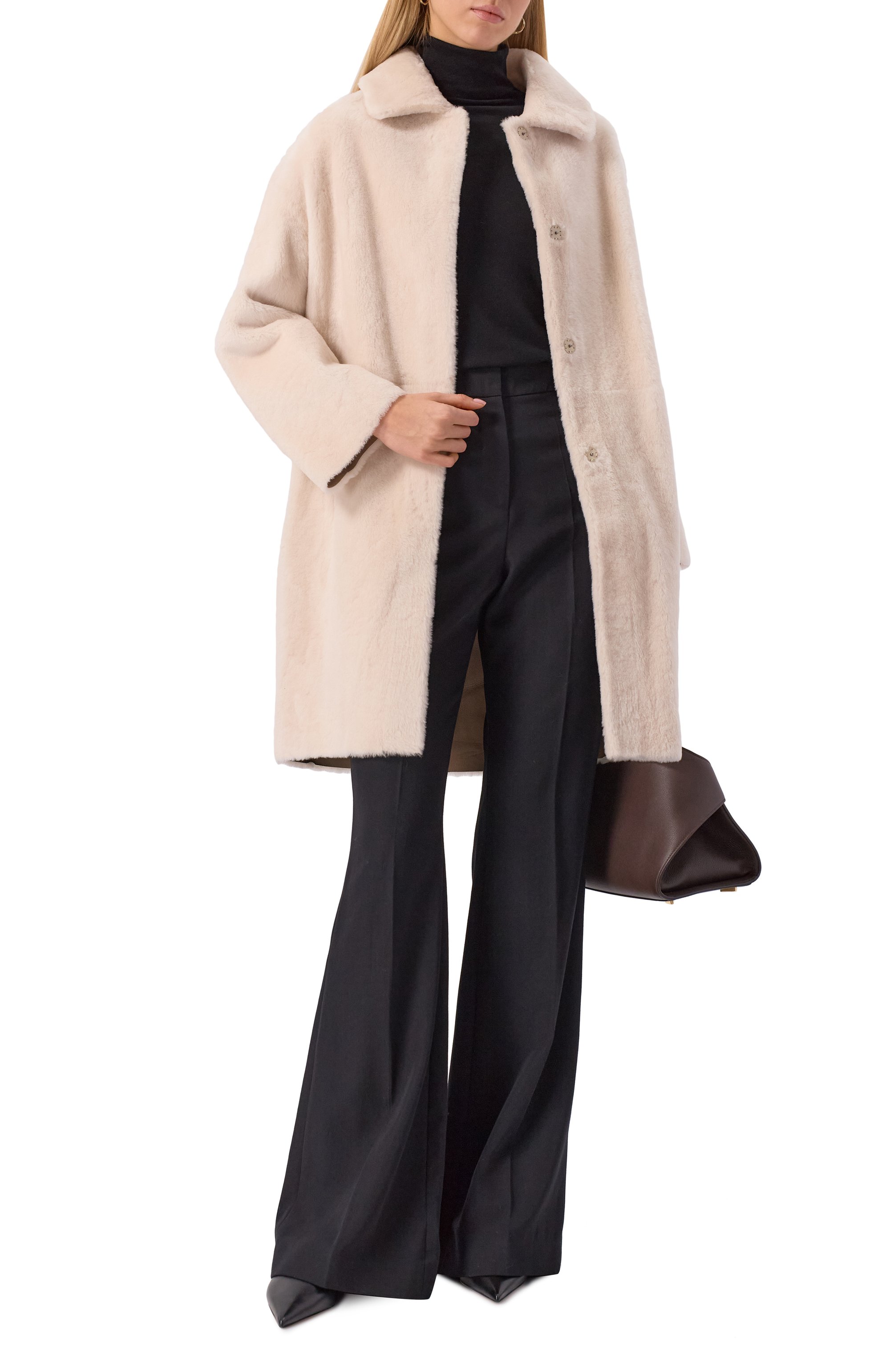 Двусторонняя дубленка из овчины MANZONI24, арт. 25M770R-S21, фото 2