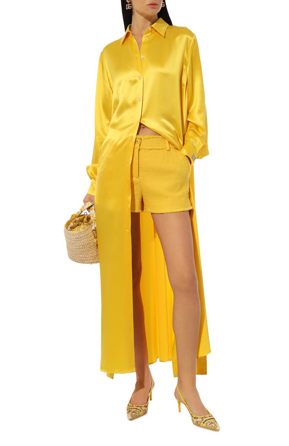 Шелковая туника DOLCE & GABBANA желтого цвета по цене 282500 руб., арт. F6DJPT/FU1NG, фото 2 Шелковая туника DOLCE & GABBANA, арт. F6DJPT/FU1NG, фото 2