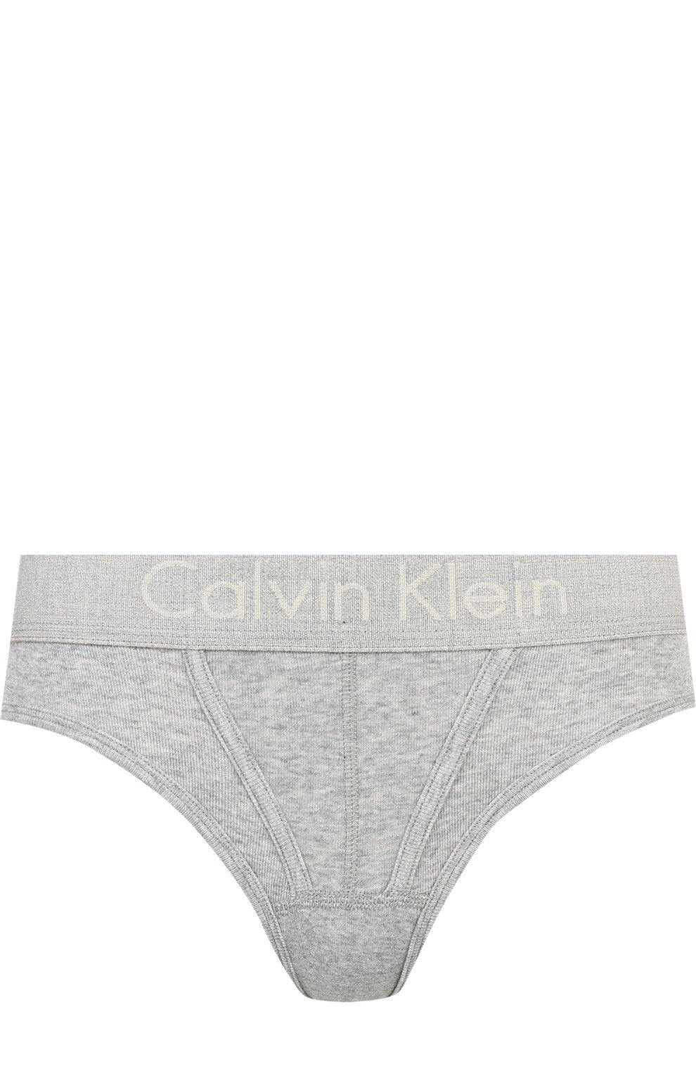 Хлопковые трусы-слипы CALVIN KLEIN серого цвета по цене 2270 руб., арт. QF4510E, фото 1 Хлопковые трусы-слипы CALVIN KLEIN, арт. QF4510E, фото 1