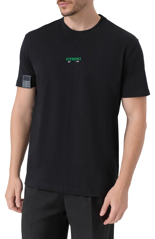 Хлопковая футболка Iceberg F049/6325 Чёрный  F049/6325 Фото 3