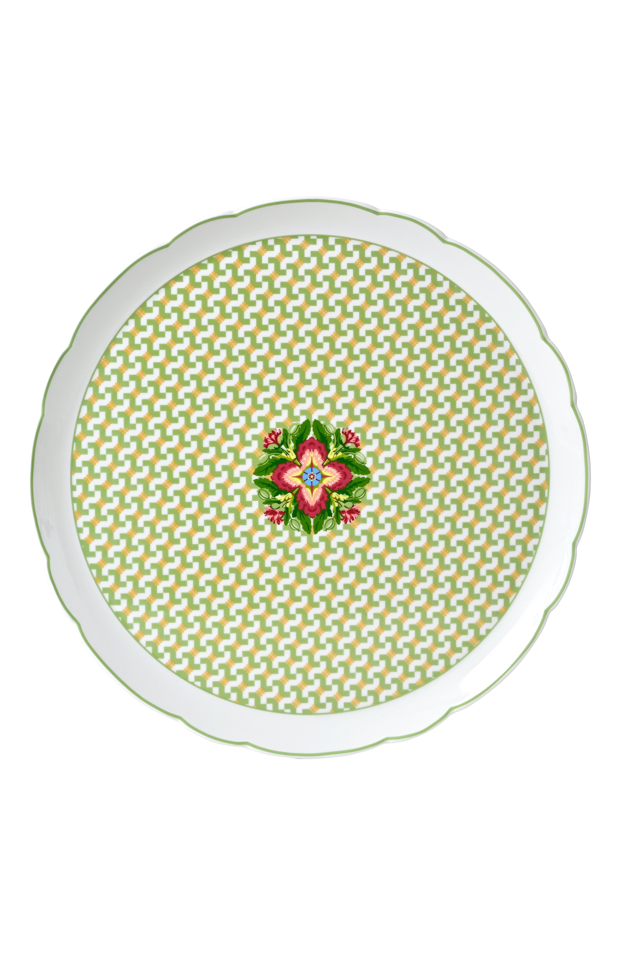 Блюдо для торта круглое trianon BERNARDAUD зеленого цвета по цене 45500 руб., арт. 2621/121, фото 1 Блюдо для торта круглое trianon BERNARDAUD, арт. 2621/121, фото 1