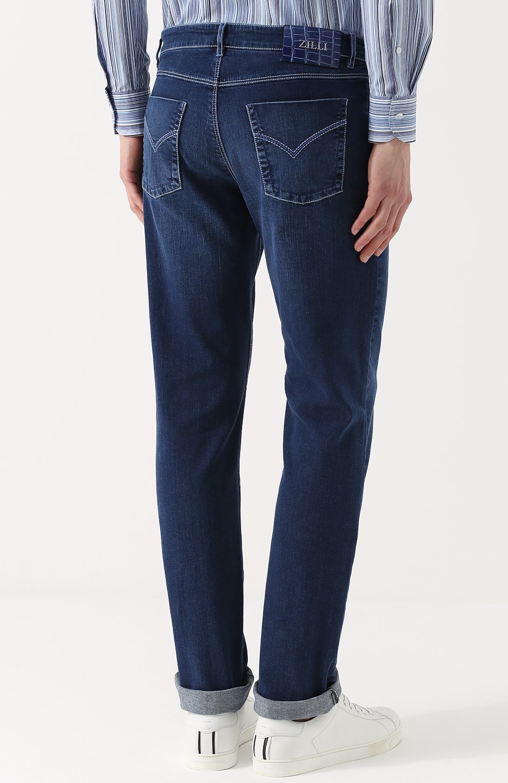 Джинсы прямого кроя с контрастной прострочкой ZILLI, арт. 613N070002, фото 3