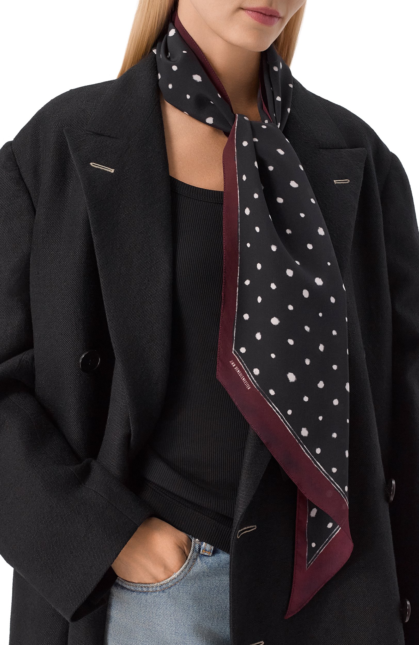 Шелковый шарф-твилли ANN DEMEULEMEESTER, арт. B0014435/FA772, фото 2