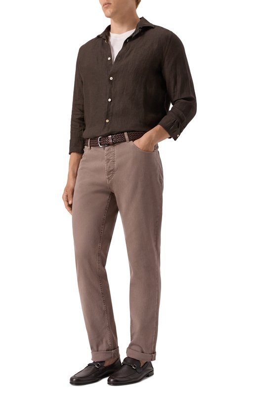 Джинсы Traditional Fit Brunello Cucinelli M277UD3210 Коричневый  M277UD3210 Фото 2