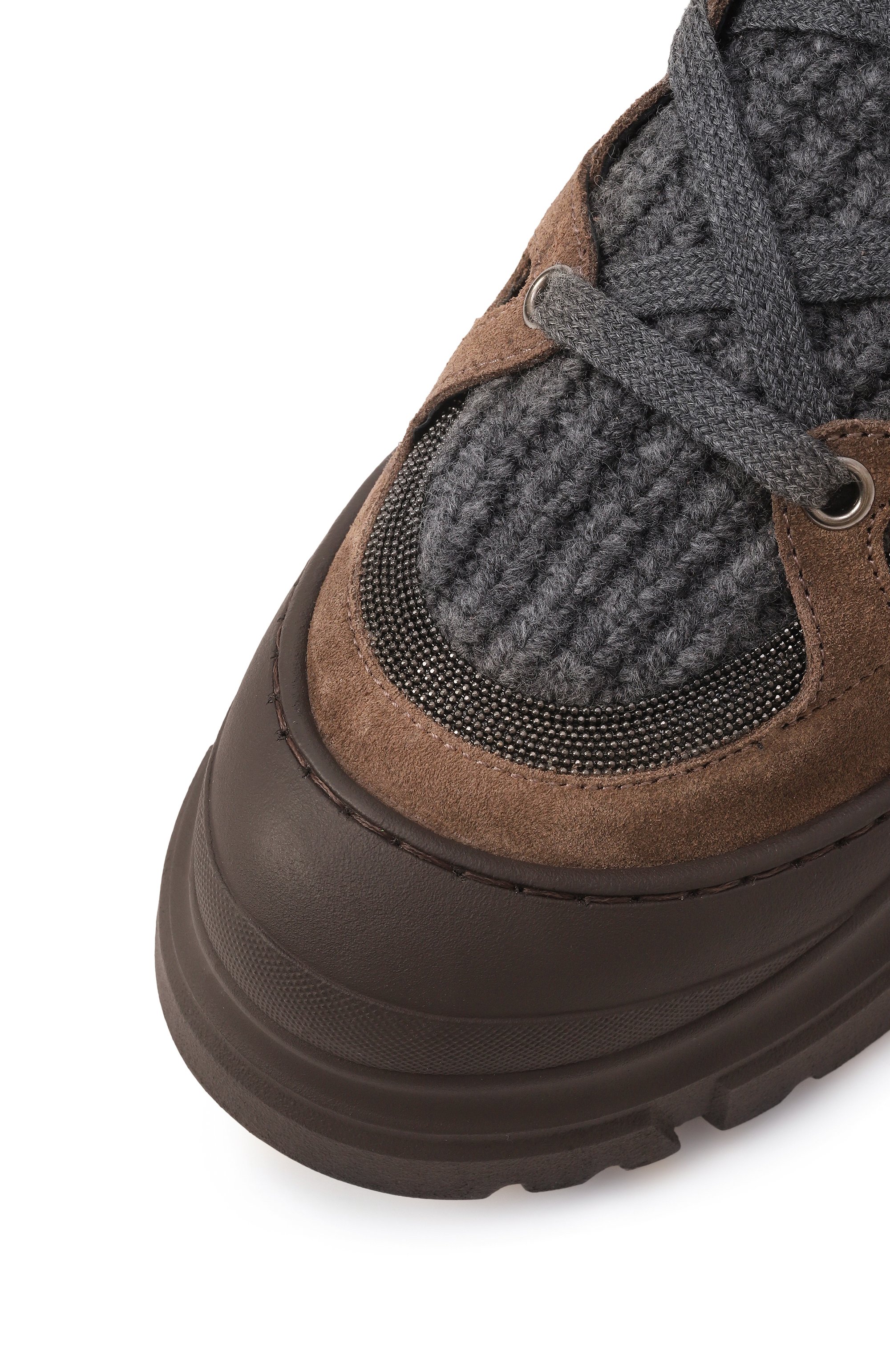 Комбинированные ботинки BRUNELLO CUCINELLI коричневого цвета по цене 184500 руб., арт. MZSFG2812, фото 7 Комбинированные ботинки BRUNELLO CUCINELLI, арт. MZSFG2812, фото 7