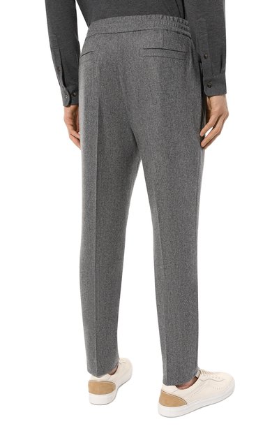 Шерстяные брюки BRUNELLO CUCINELLI серого цвета по цене 109500 руб., арт. M038PB2201, фото 4 Шерстяные брюки BRUNELLO CUCINELLI, арт. M038PB2201, фото 4