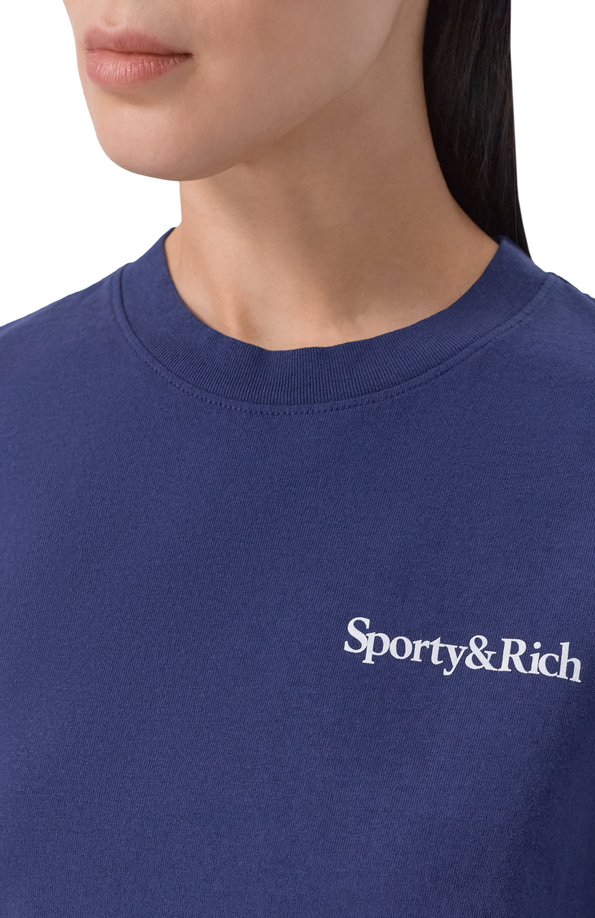 Хлопковая футболка SPORTY AND RICH, арт. T004361300BL106, фото 5