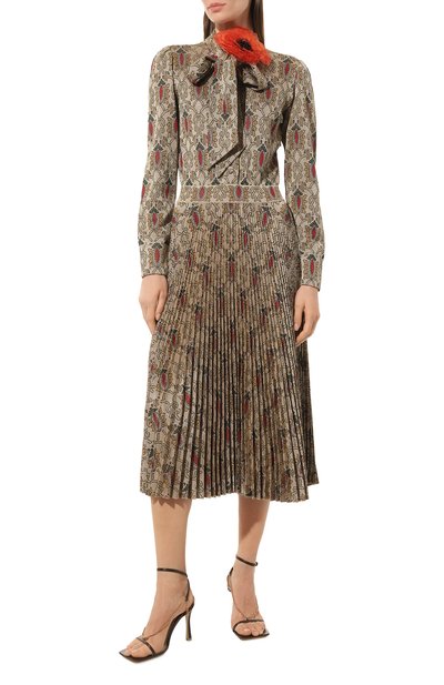 Платье GUCCI темно-бежевого цвета по цене 429120 руб., арт. 676816 XKB47, фото 3 Платье GUCCI, арт. 676816 XKB47, фото 3