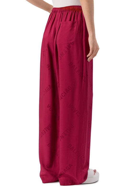 Атласные брюки Balenciaga 681822/T0013 Бордовый  681822/T0013 Фото 4