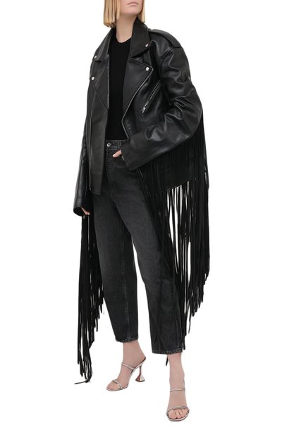 Кожаные мюли gilda AMINA MUADDI, арт. GILDASLIPPER/MIRR0R/SILVER + HALF RAINB0W CRYSTAL, фото 2