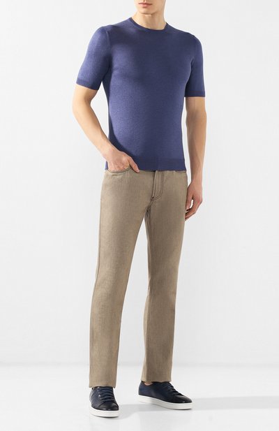 Шелковый джемпер ANDREA CAMPAGNA синего цвета по цене 43900 руб., арт. 43112/23503, фото 2 Шелковый джемпер ANDREA CAMPAGNA, арт. 43112/23503, фото 2