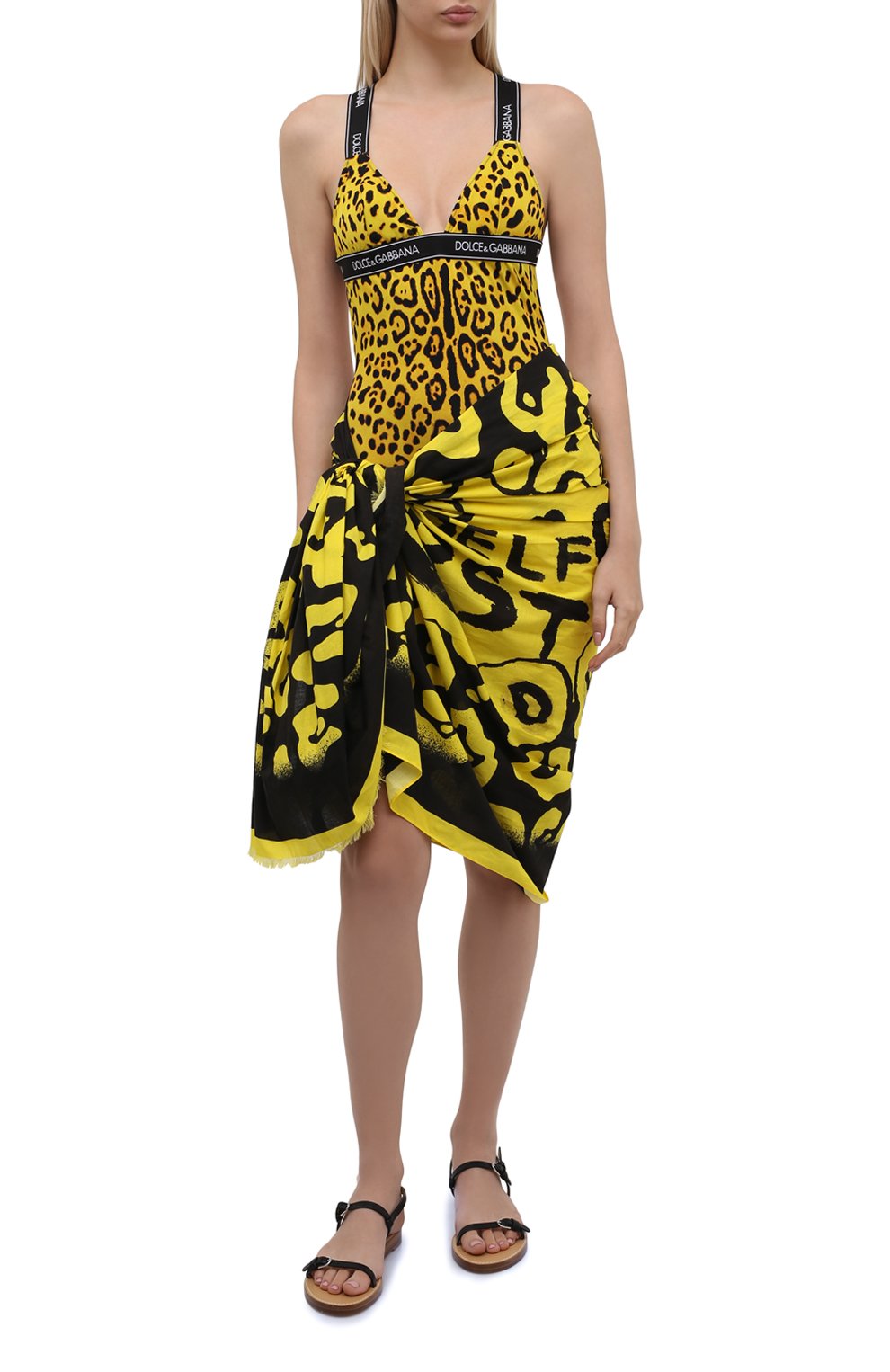 Хлопковое парео DOLCE & GABBANA желтого цвета по цене 47800 руб., арт. 04A01J/FI5AS, фото 2 Хлопковое парео DOLCE & GABBANA, арт. 04A01J/FI5AS, фото 2