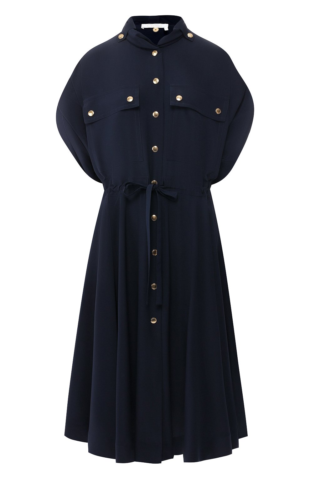 Шелковое платье CHLOÉ темно-синего цвета по цене 289000 руб., арт. CHC19SR051004, фото 1 Шелковое платье CHLOÉ, арт. CHC19SR051004, фото 1