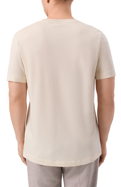 Футболка из лиоцелла и хлопка BOSS кремового цвета по цене 18850 руб., арт. 50555102, фото 4 Футболка из лиоцелла и хлопка BOSS, арт. 50555102, фото 4