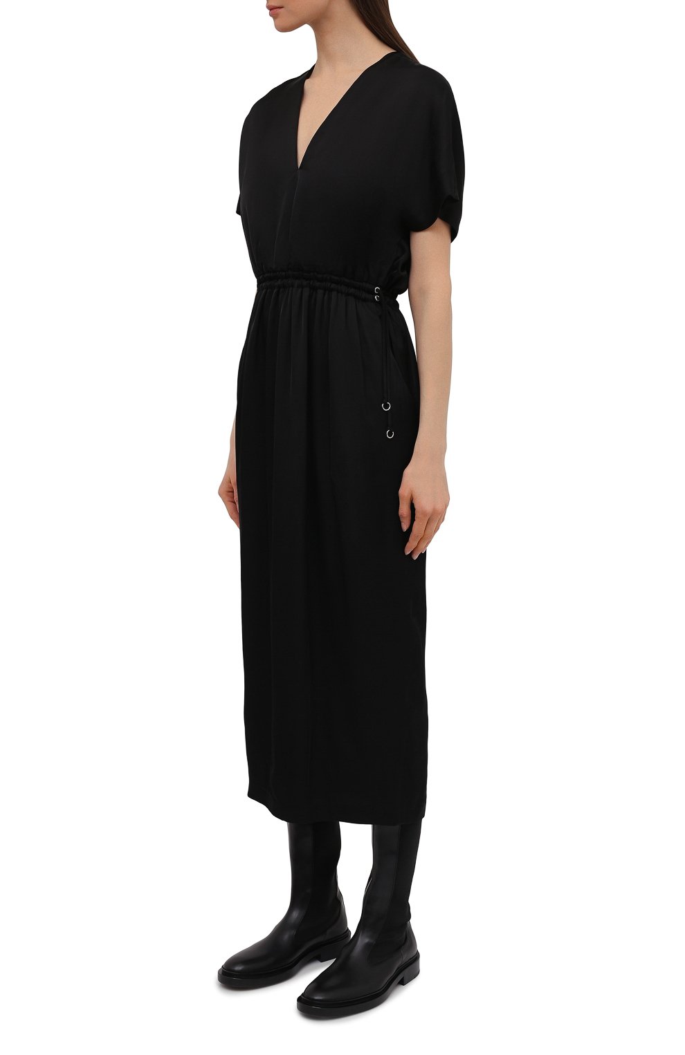 Платье из вискозы DRIES VAN NOTEN черного цвета по цене 88350 руб., арт. 211-11088-2146, фото 3 Платье из вискозы DRIES VAN NOTEN, арт. 211-11088-2146, фото 3