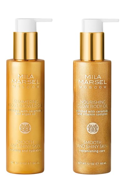 Подарочный набор для ухода за телом «золотое сияние» (2x150ml) MILAMARSEL бесцветного цвета по цене 9800 руб., арт. 4630225092496, фото 3 Подарочный набор для ухода за телом «золотое сияние» (2x150ml) MILAMARSEL, арт. 4630225092496, фото 3