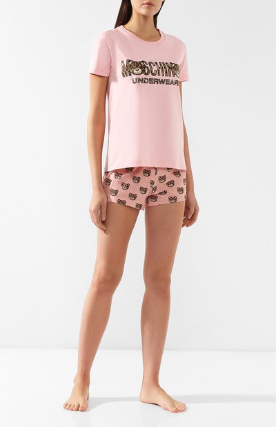 Хлопковые шорты MOSCHINO розового цвета по цене 7415 руб., арт. A4216/9015, фото 2 Хлопковые шорты MOSCHINO, арт. A4216/9015, фото 2
