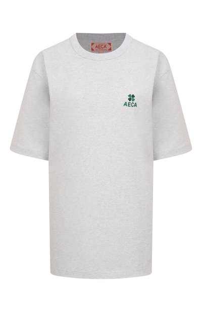 Женская хлопковая футболка AECA WHITE, арт. AWCMSSBDTTSST010C0.LIGHT GREY (L)
