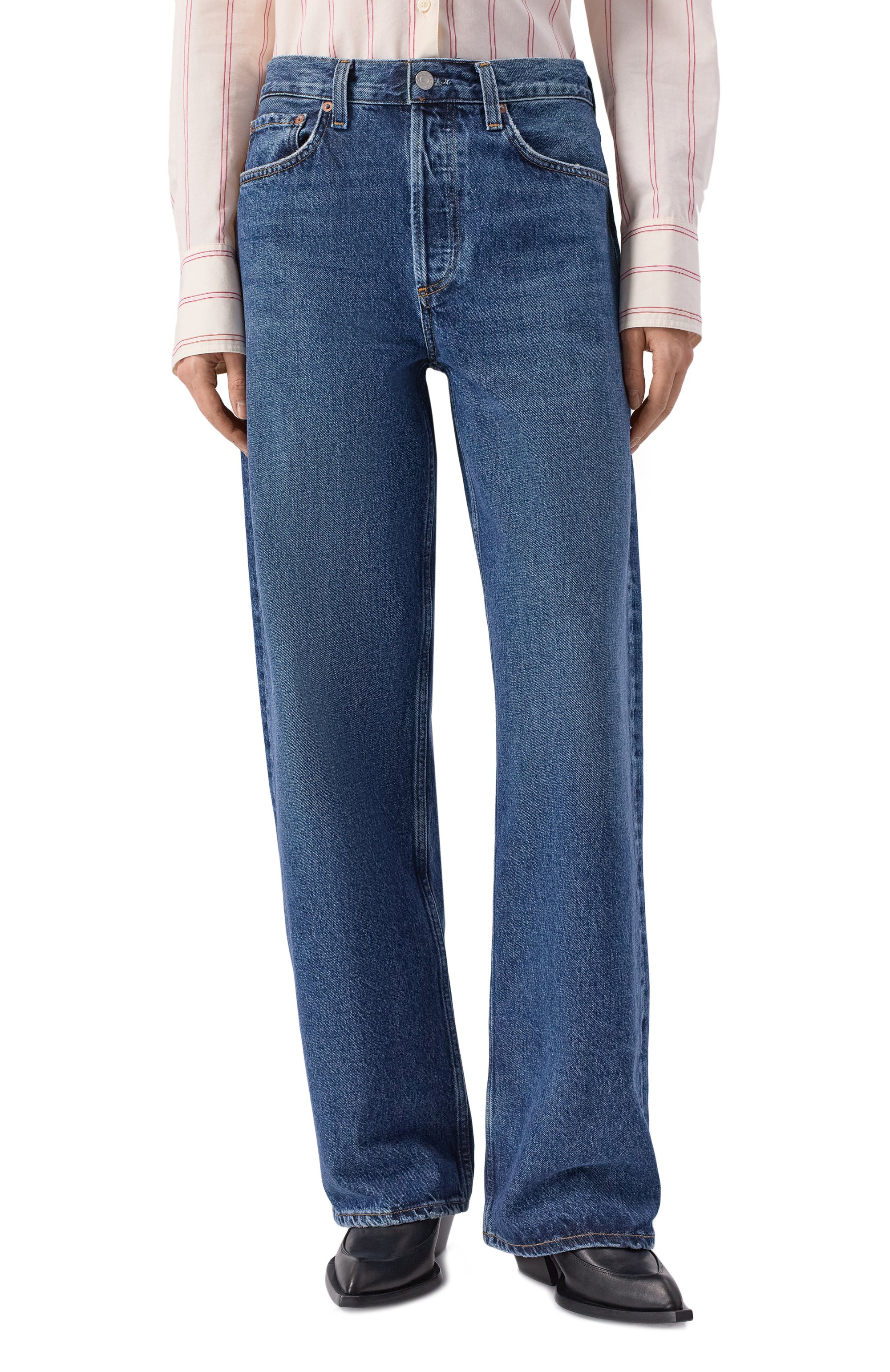 Джинсы arc AGOLDE синего цвета по цене 55300 руб., арт. A290-1206, фото 3 Джинсы arc AGOLDE, арт. A290-1206, фото 3