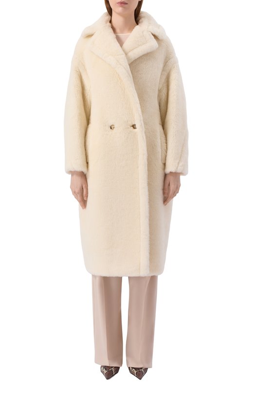 Шуба из экомеха Max Mara TEDGIRL Кремовый  TEDGIRL Фото 3