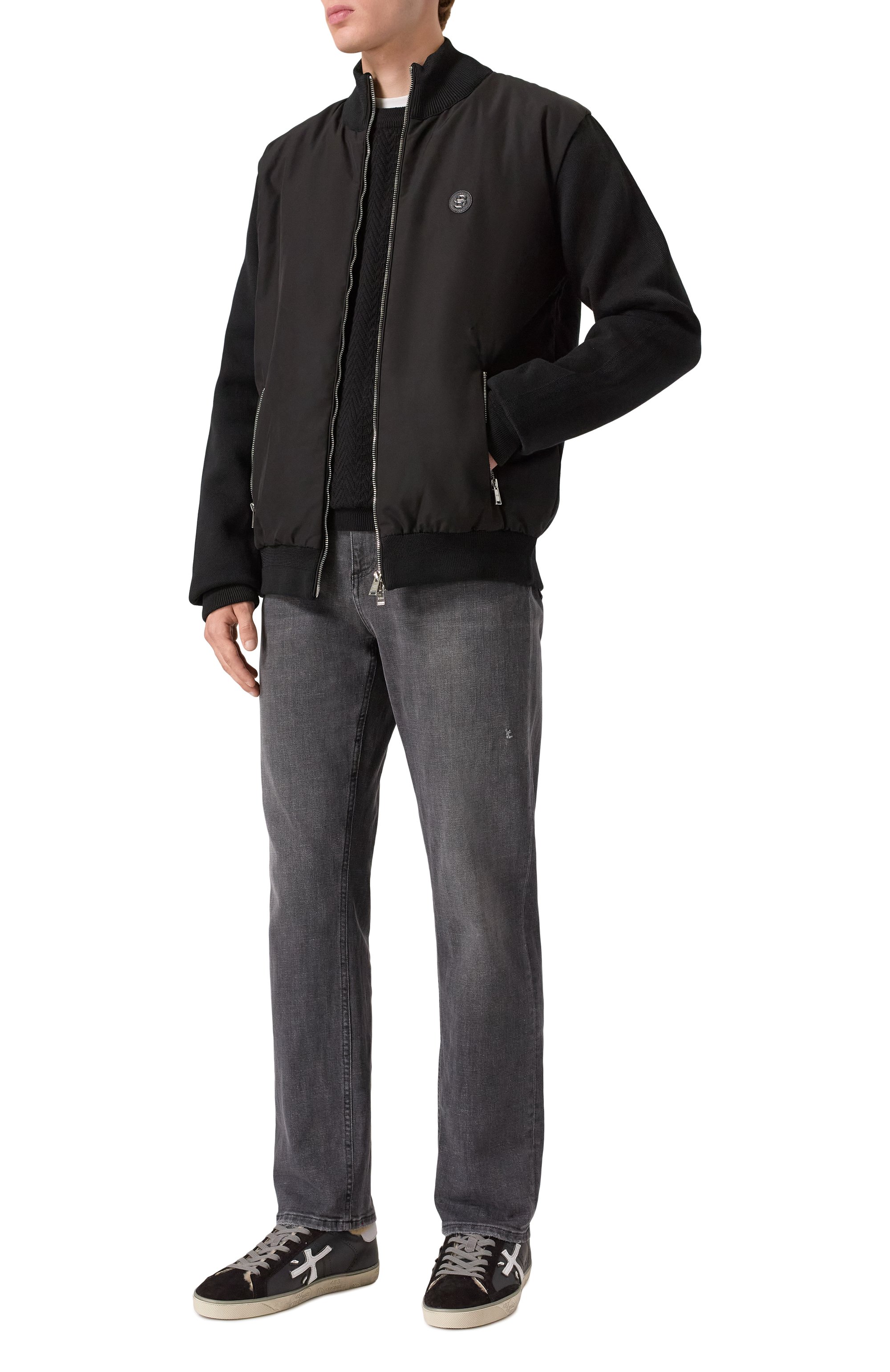 Комбинированные кеды steven PREMIATA черного цвета по цене 37000 руб., арт. STEVEN/VAR 5439M, фото 2 Комбинированные кеды steven PREMIATA, арт. STEVEN/VAR 5439M, фото 2